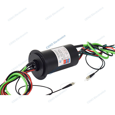 Χαμηλή θερμοκρασία ενσωματώστε FORJs Slip Ring με οπτική ίνα περιστρεφόμενη σύνδεση & Ethernet